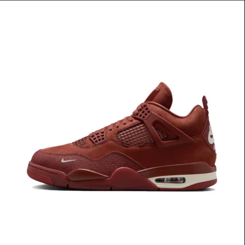 Zapatos de baloncesto de cuero de vaca original puros Pitian AJ4 zapatos antiderrapante retro zapatos de cuero de cabeza zapatos de hombre y mujer