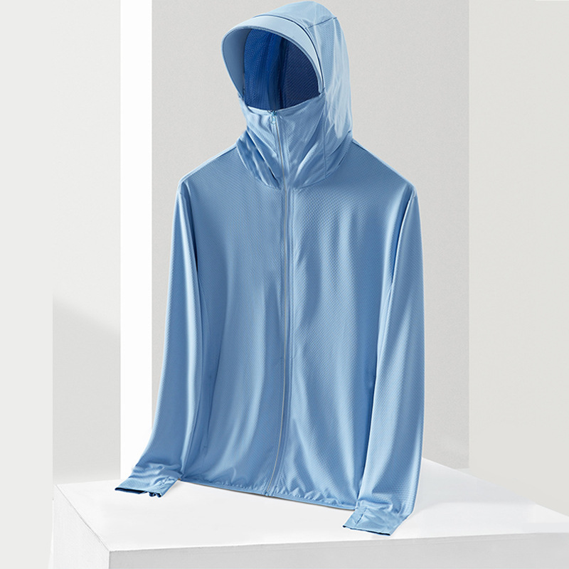 Men's Cross-Border Sun Protection Clothing, New Spring and Summer Thin Breathable Ice Silk Fishing Sun Protection Jacket, Thin Coat