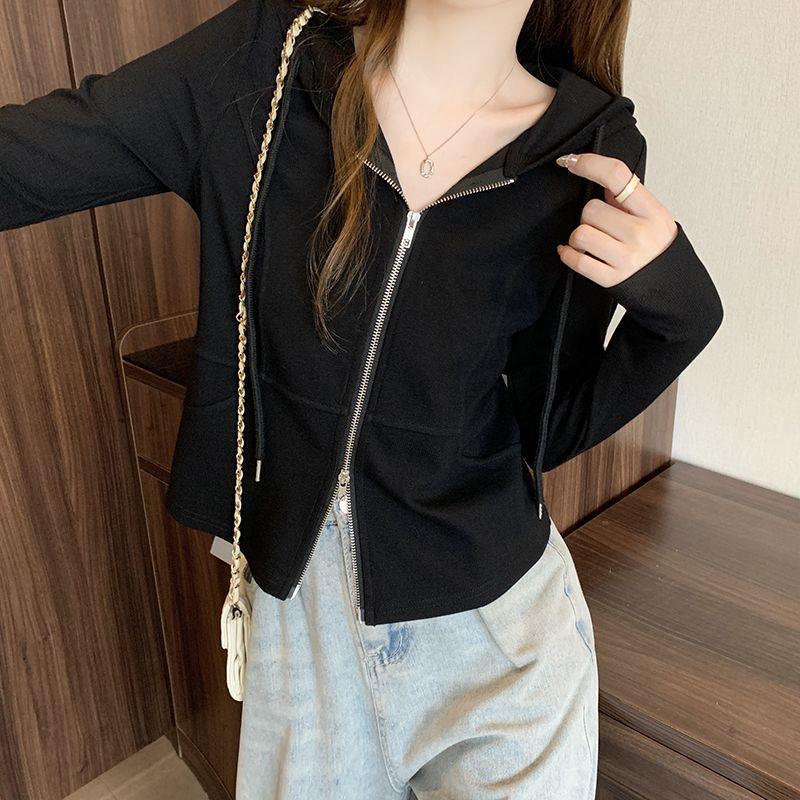 大码胖mm2025秋季连帽卫衣外套长袖开衫遮肉显瘦别致小上衣女|undefined