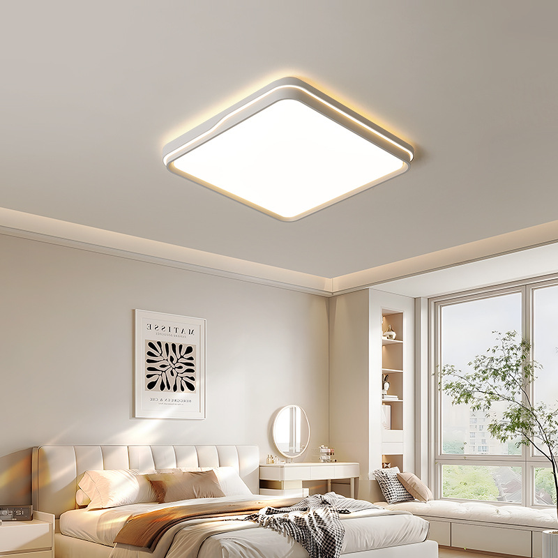 [Selección estricta] lámpara principal de protección ocular de espectro completo 2025 nuevo estilo popular de viento de crema lámpara de techo rectangular lámpara de toda la casa