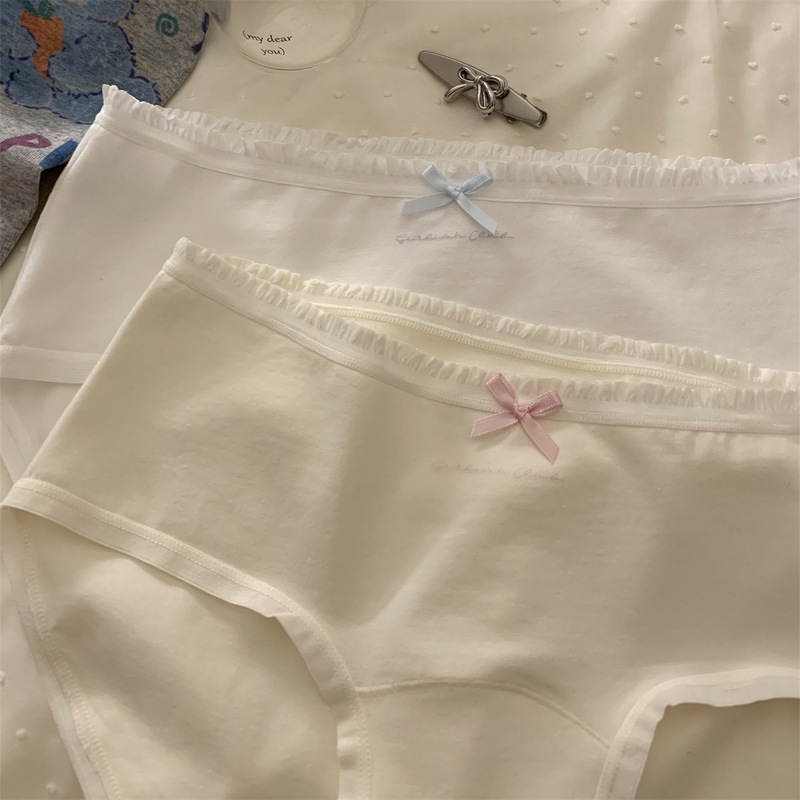 "Don'T Be Anxious" Girls' Underwear 7A Extended and Widened Mid-Waist All-Cotton Antibacterial Crotch Pure Cotton Soft Girls' Briefs "Don'T Be Anxious" Girls' Underwear 7A Extended and Widened Mid-Waist All-Cotton Antibacterial Crotch Pure Cotton Soft Girls' Briefs