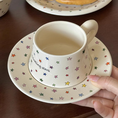 スターシリーズカップとソーサーセットアフタヌーンティークリエイティブコーヒーカップとソーサーかわいいミルクカップとソーサー朝食カップとソーサーセラミック
