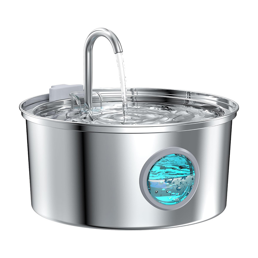 Explosiones transfronterizas 3.2L bebedor de acero inoxidable para mascotas alimentador automático para gatos bebedor de mascotas para perros y gatos tazón