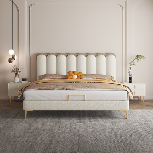 Carefully selected factory elephant ear technology fabric bed modern simple light luxury style fabric bed master bedroom 1.8m single bed