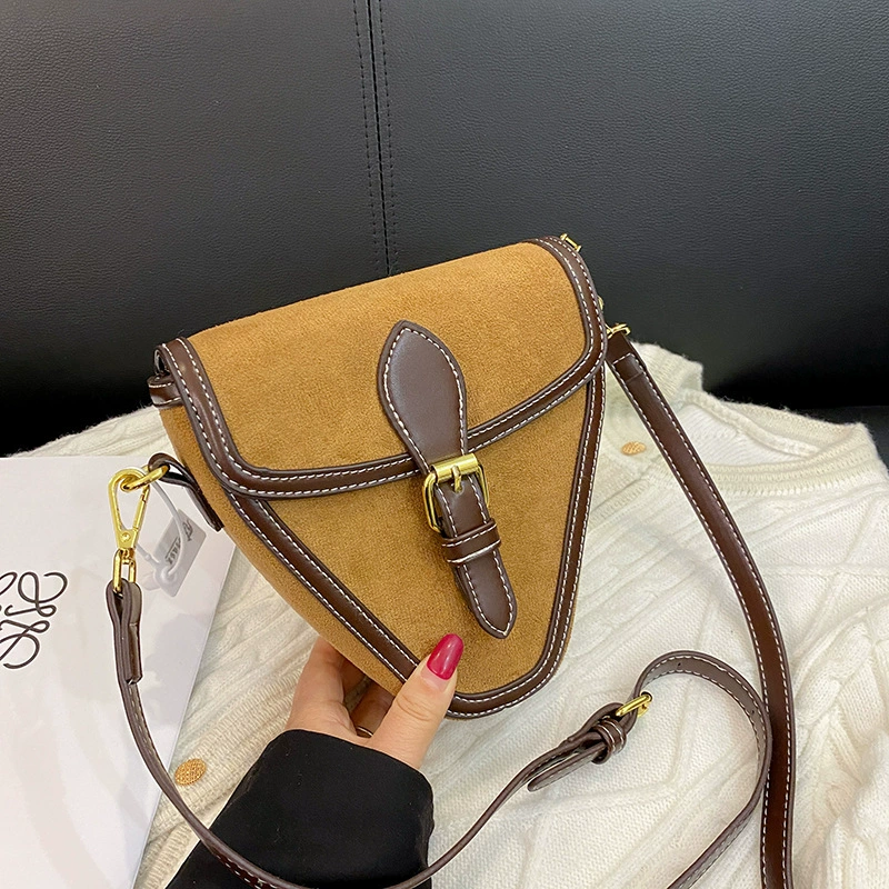 Demi-season universal small bag, matte polyurethane retro shoulder bag