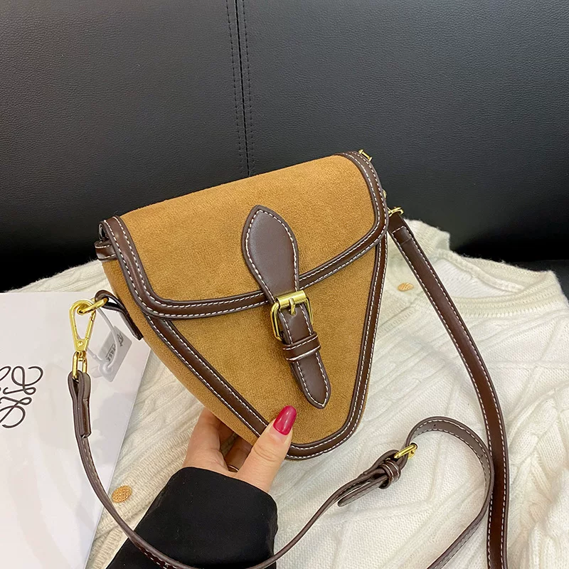Demi-season universal small bag, matte polyurethane retro shoulder bag