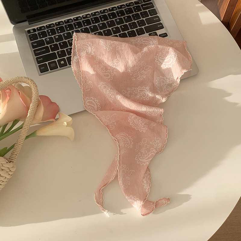 Paquete de pañuelo de mujer retrógrado toalla triangular japonesa y coreana toalla de muñeca accesorios para el cabello protector de cuello bufandas de protección solar