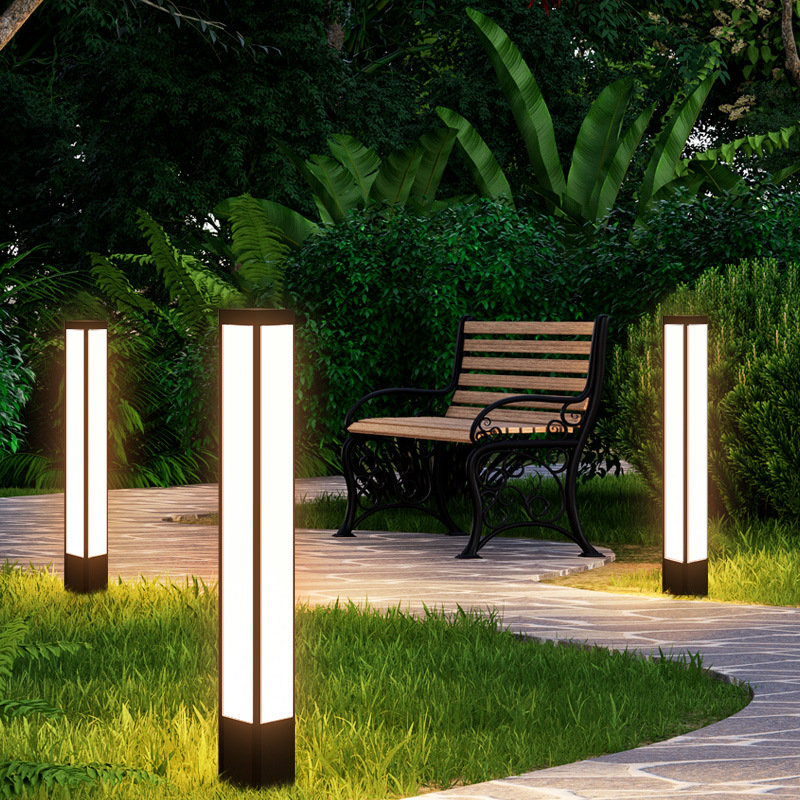 Grand View Garden luz solar al aire libre lámpara de césped moderna minimalista villa al aire libre jardín paisaje impermeable lámpara de patio 378L