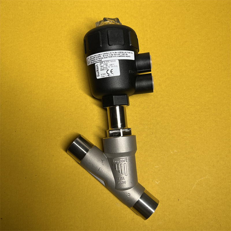 burkert角座阀2000A PTFE DN20 316L PN25宝德/宝得不锈钢气动阀