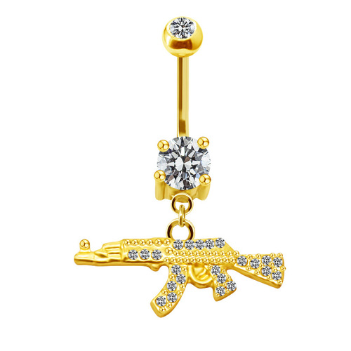 Gaibei European and American cross-border butterfly navel ring with star, moon and sunflower bee navel ring with flower-shaped navel nail