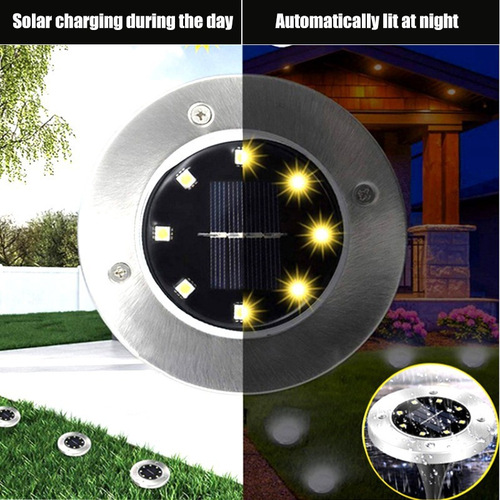 Cross-border solar underground lights led waterproof stainless steel lawn lights outdoor lights villa garden lights decoration home