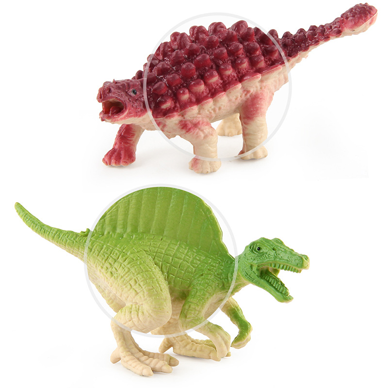 Modelo de dinosaurio jurásico de simulación de tamaño pequeño Tyrannosaurus Stegosaurus sólido manicura dragón hecho a mano decoración fábrica al por mayor