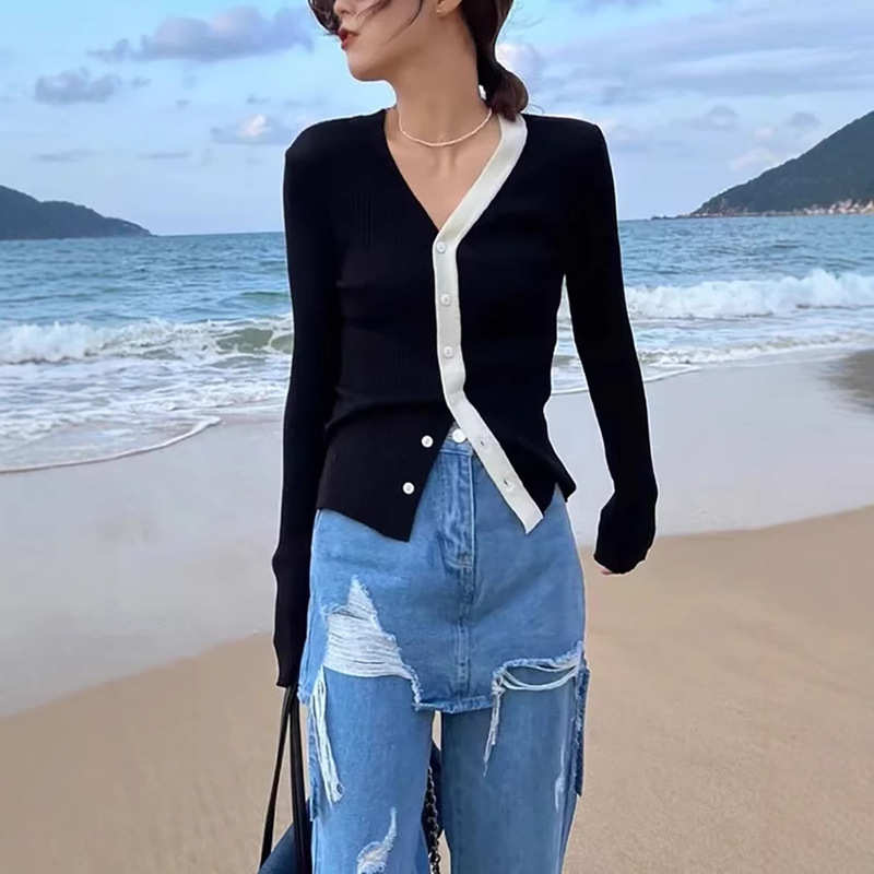 60-Count Fine Wool Cardigan for Spring and Autumn, Quality-Oriented, Slim-Fit Inner Wear, Women's Knit Top 60-Count Fine Wool Cardigan for Spring and Autumn, Quality-Oriented, Slim-Fit Inner Wear, Women's Knit Top