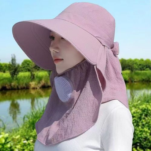Cotton Material Women's Sun Hat High-End Sunshade Hat UV Protection Elderly Sun Hat Hat for Farming and Tea Picking