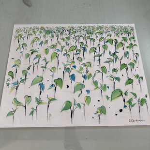 Wu Guanzhong New Seedling Art Giclee Abstract Watercolor Chinese Painting Reproduction Framed Hanging Scroll for Living Room Study Frameless Decorative Painting