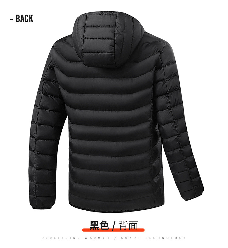 Cross-border exclusive supply of European, American and European code heating cotton-padded jackets, dual-control 15-zone intelligent constant temperature heating cotton-padded jackets for men in stock pic 15