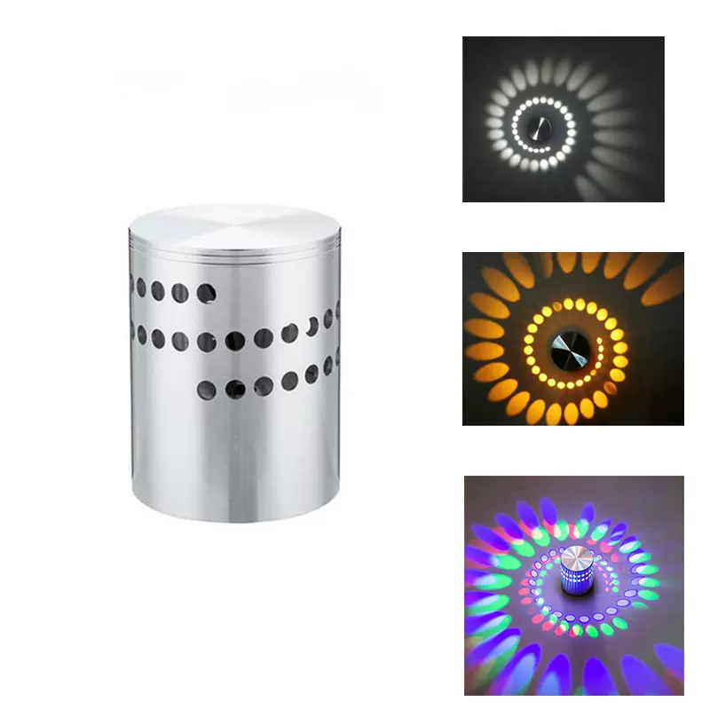 led现代室内家居壁灯创意铝材螺旋灯圆形酒吧餐厅背景墙装饰灯具