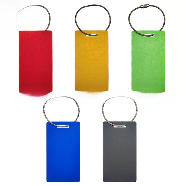 Cross-Border Spot Metal Aluminum Luggage Tag Suitcase Pendant Logo Anti-Lost Tag Blank with Lanyard Can Laser Logo