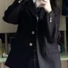 Black regular suit with two buttons + Hayatsu private medal