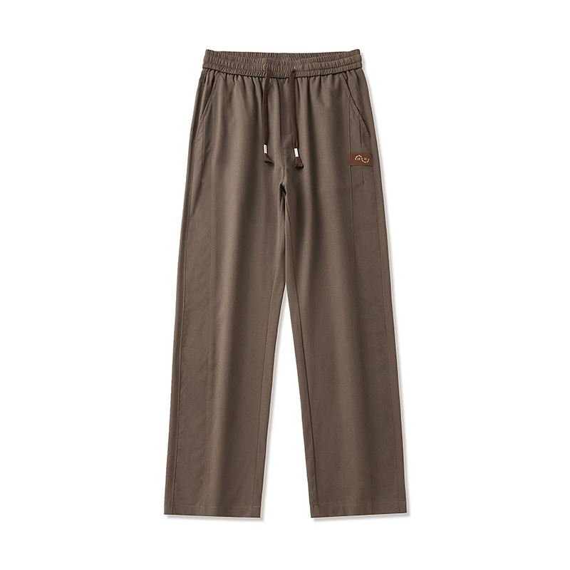 summer thin slacks men's simple badge straight leg slacks men's american fat plus size men's pants_voghion.com