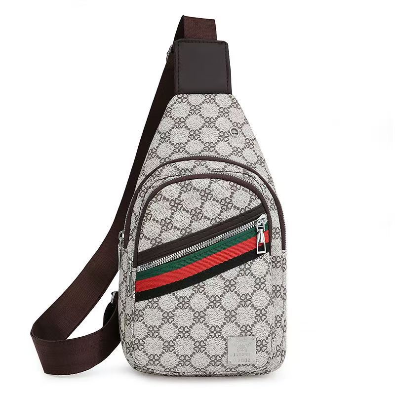 New Fashion Chest Bag PU Leisure Car Stitching Zipper Travel Chest Bag for Young Men and Women