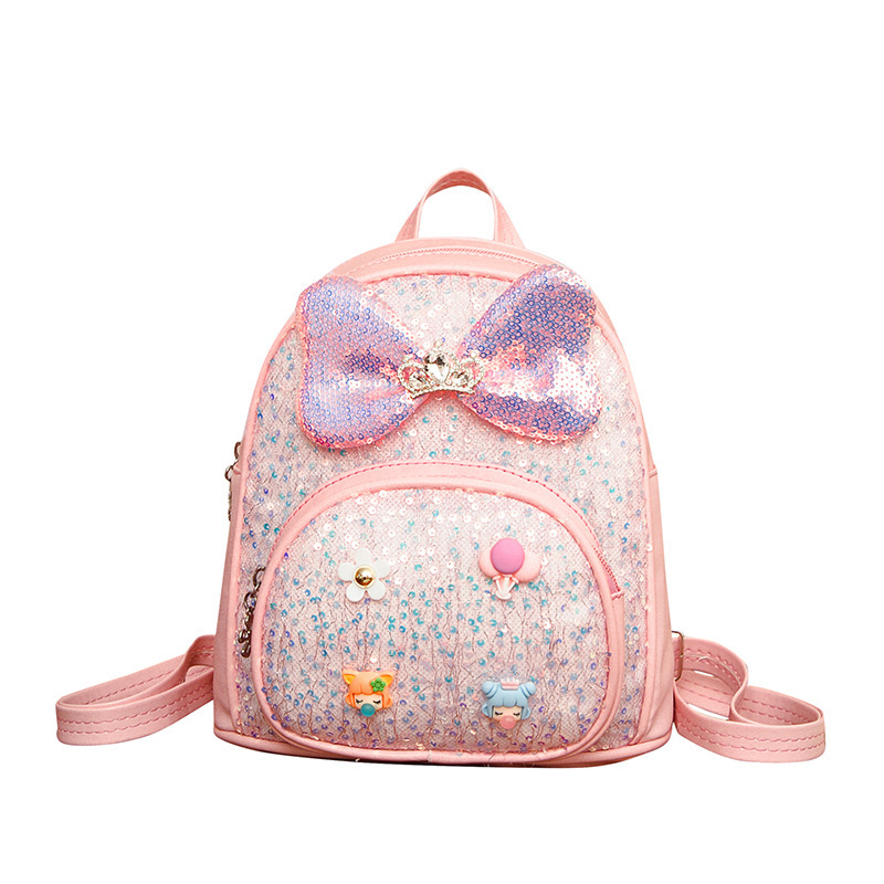 幼稚園子供のバックパックかわいい赤ちゃん PU スパンコールバックパック外出遊びリトルプリンセススナックバッグ小さなスクールバッグ|undefined
