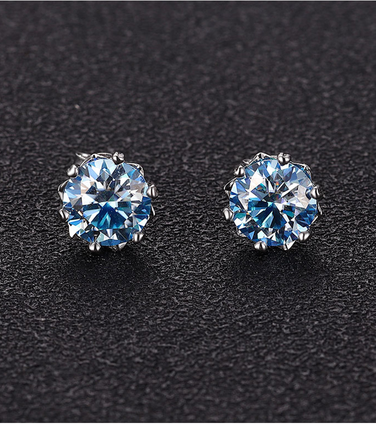 1g Weight 1 Pair 925 Sterling Silver Moissanite Moissanite Earrings Geometric Ear Studs