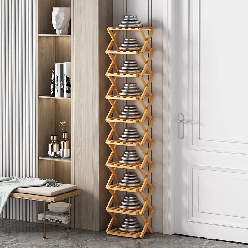 Moderno simple multicapa sin montaje estante de zapatos retráctil estratificado pequeño estante de zapatos puerta de entrada de almacenamiento de zapatos doméstico