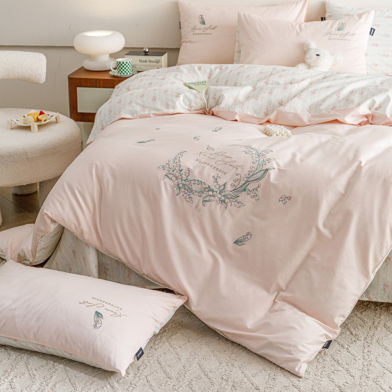 60S de algodón de fibra larga, jacquard de algodón puro, juego de cuatro piezas, sábana de algodón grueso, funda edredón, clase A, textiles para el hogar Nantong