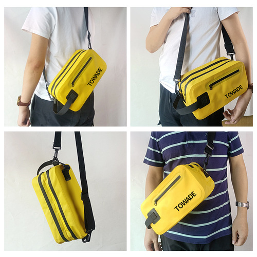 Outdoor waterproof travel toiletry bag beach 500DPVC clip mesh cosmetic bag dry and wet separation handbag storage bag