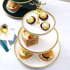 點心架水果盤家用客廳茶几輕奢風多層零食糖果盤子前台下午茶餐具