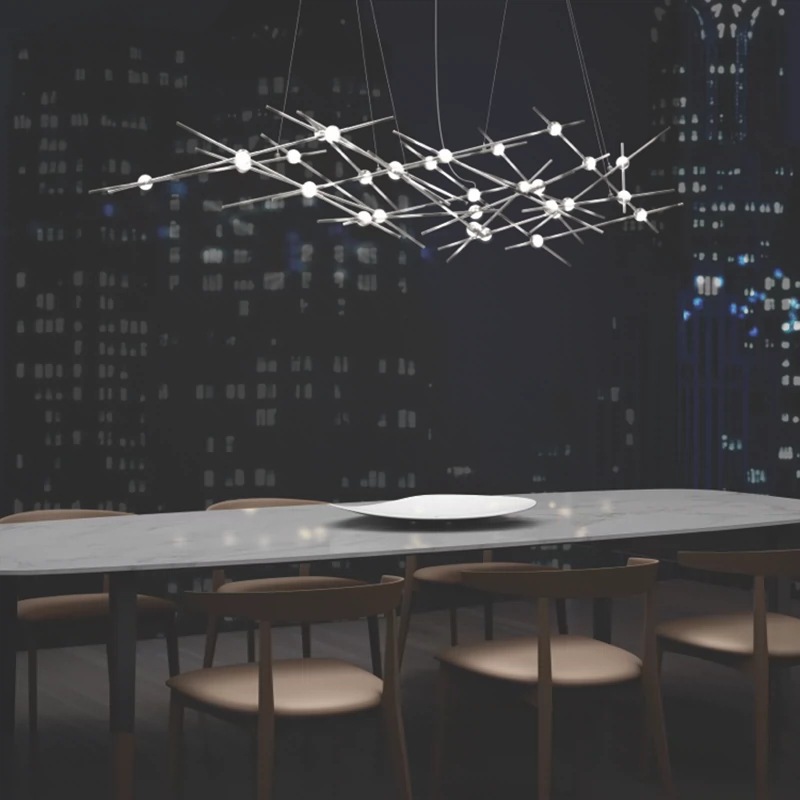 Arte creativo diseñador de vestuario luz de cielo estrellado barra de araña posmoderna diseño de barra de café ropa de iluminación moderna