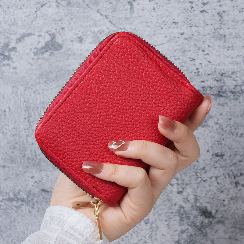 Uus naiste kahekihiline kaardikott PU-nahast lukuga ID-kott naistele suure mahutavusega juhilubade kaardi- ja rahakotiga_voghion.com