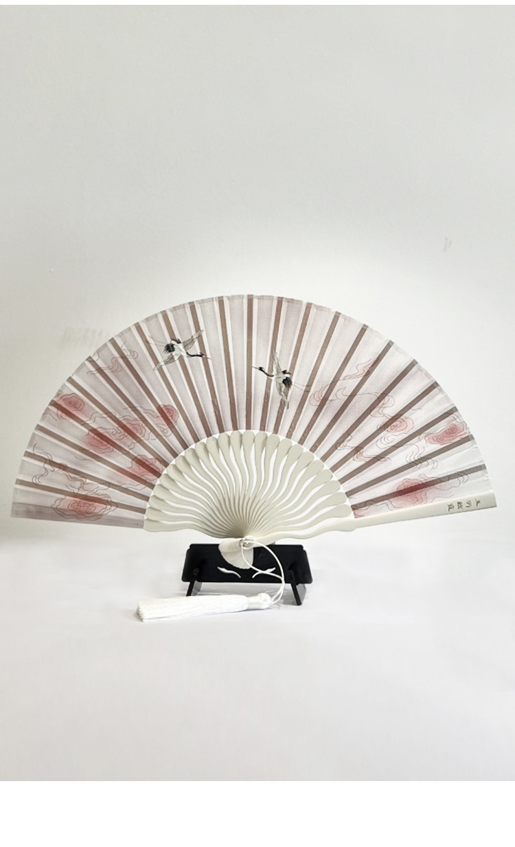 树脂扇架男女扇子架礼品扇托竹宫扇架底座折扇架圆扇子底座摆台详情4