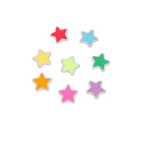 Huichenming Colorful Star Patch Sticker Handbook Cute Cartoon DIY Embroidery Cloth Sticker Children's Clothing Decoration Sticker