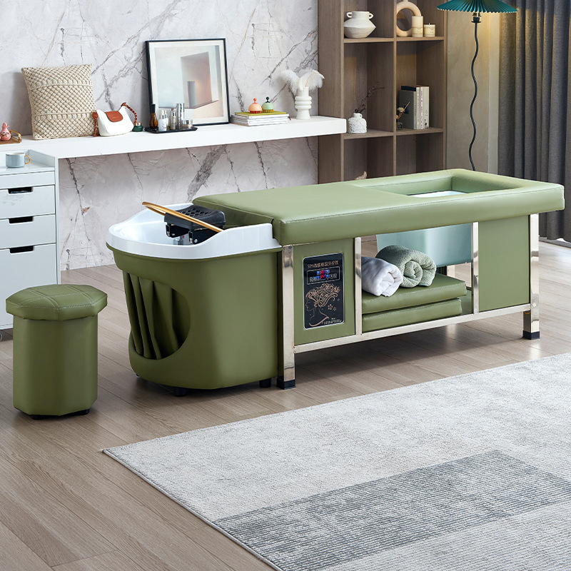Cama eléctrica de alta gama para salón de belleza cama de lavado de cabello especial cama de masaje cama de terapia de cabeza de masaje circulación de agua fumigación baño de pies de marea