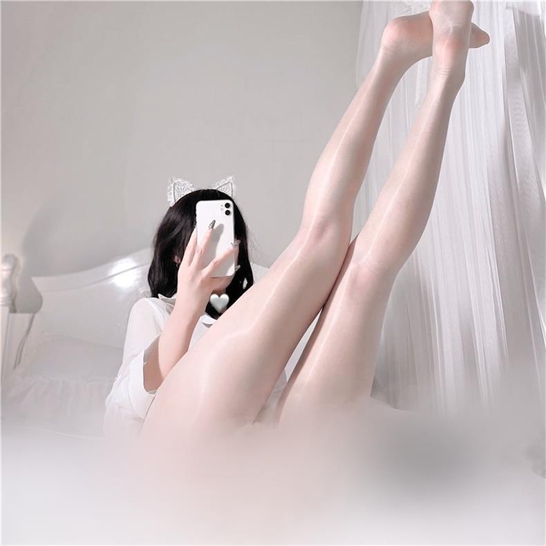 Medias atractivas de las mujeres Open-end sedoso brillante transparente blanco y negro medias sexy pantimedias calcetines de una pieza sin burlas de tentación