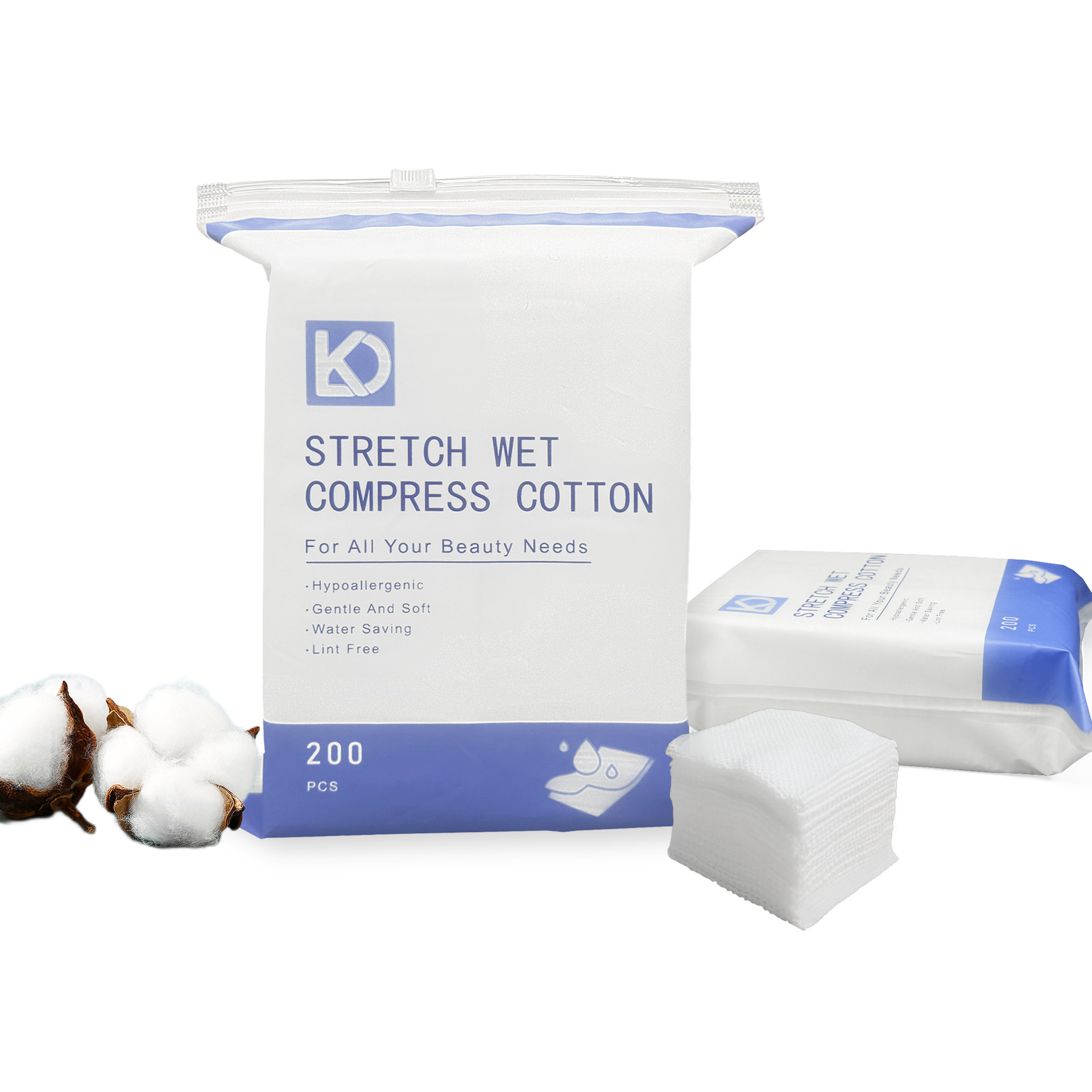 Algodón húmedo estirado sin abertura (200 piezas)