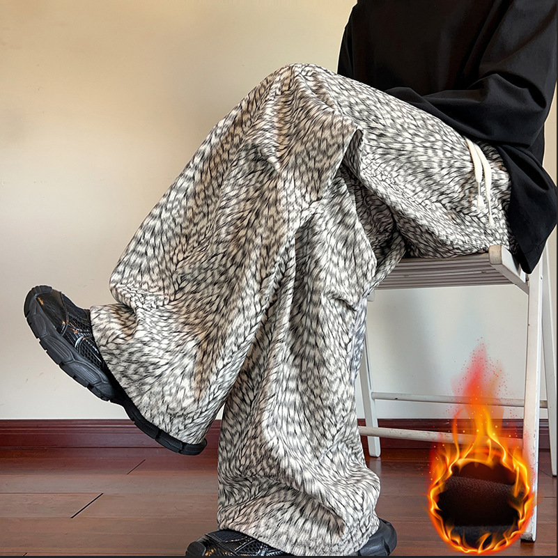 Otoño y invierno de 2025 nuevos pantalones de trabajo rectos de terciopelo para hombres, pantalones casuales de terciopelo para hombres, pantalones sueltos de piernas anchas