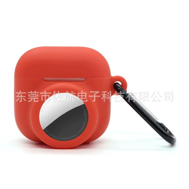 Защитный силиконовый чехол (для Apple AirPods 4) — 2-в-1 совместимый с AirTag, беспроводной Bluetooth