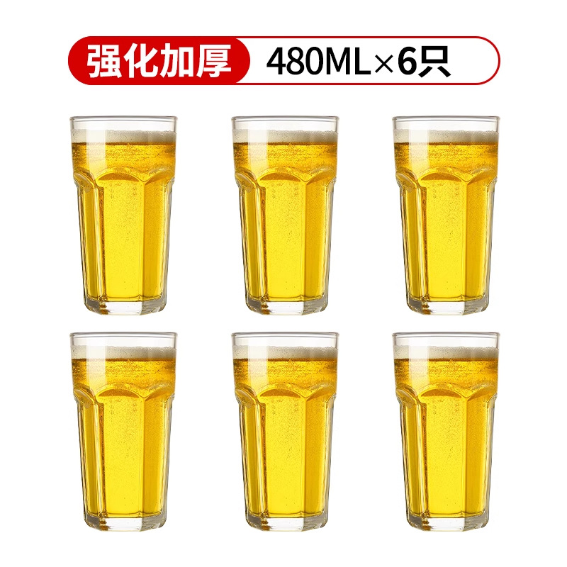 [두꺼운 내열] 480ml 팔각컵 - 6개입