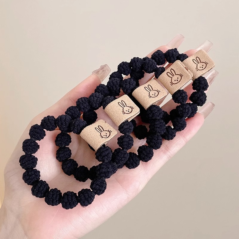 2024 nuevo anillo de cabello de oso para mujeres simple y versátil cuerdas de cabello de alta elasticidad no lesionan cuerdas de cabello de cola de caballo adornamiento para el cabello