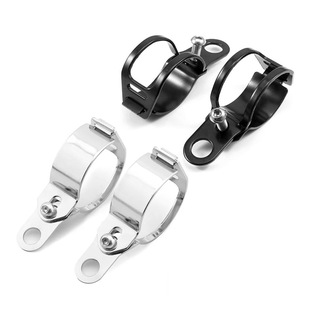 Motorcycle turn signal expansion installation steel bracket holder front fork pipe clamp bracket 27-36mm pair