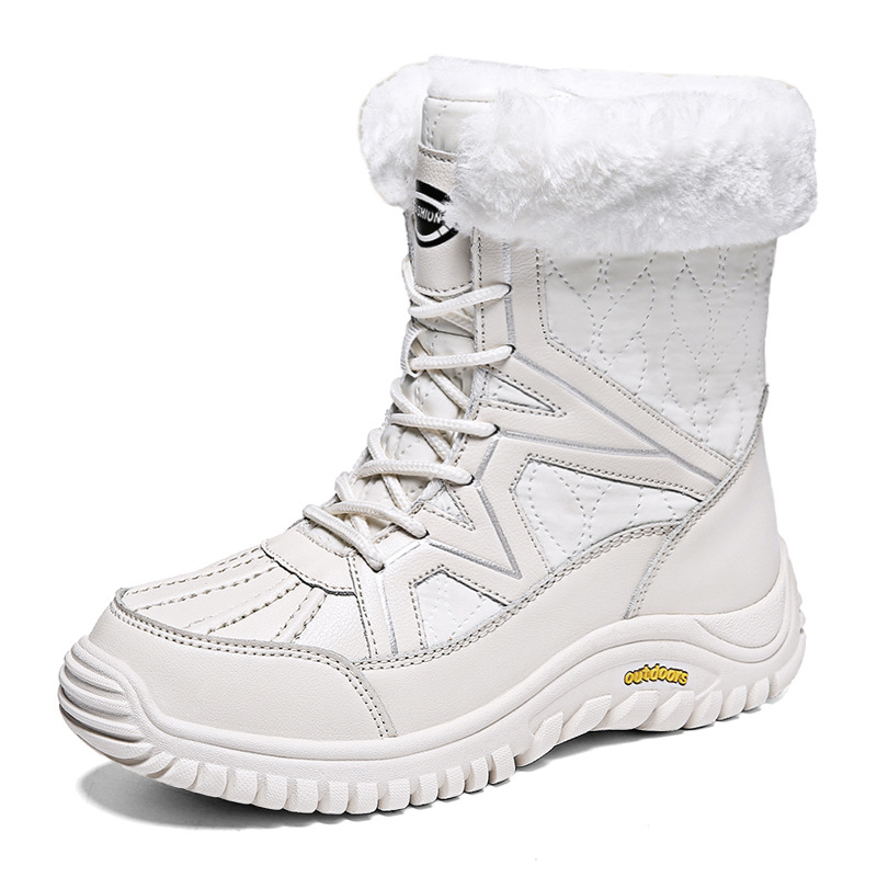 Sieviešu apavi kokvilnas apavi sieviešu ziemas augstpapēžu, plakani sniega zābaki sieviešu plus samta silti āra zābaki_voghion.com