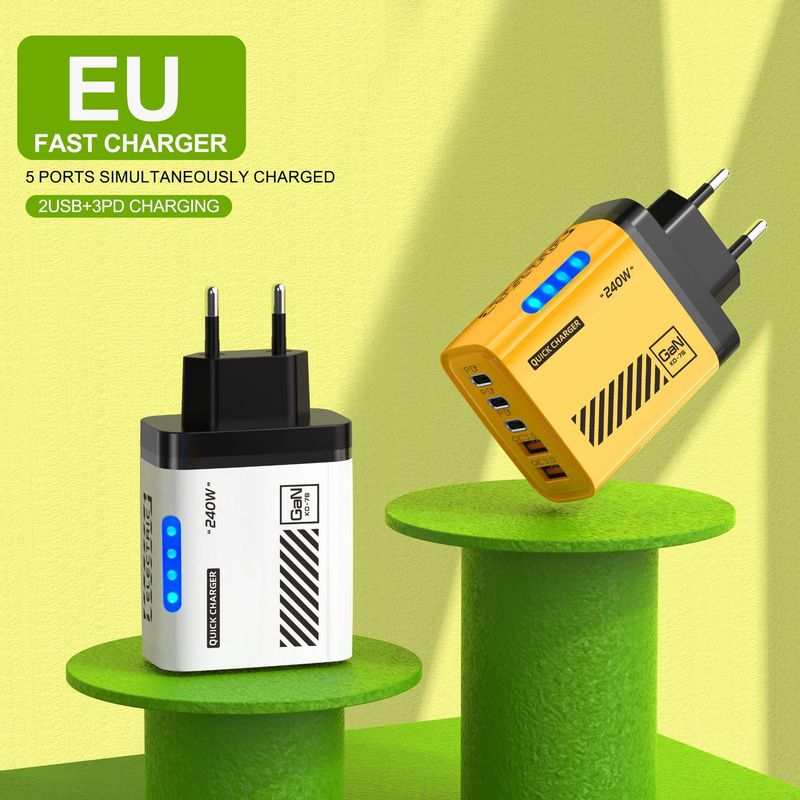 新しいメカスタイル 240WPD 急速充電器 3typec デュアル USB 携帯電話ユニバーサル 5v2a 充電ヘッドライト付き|undefined