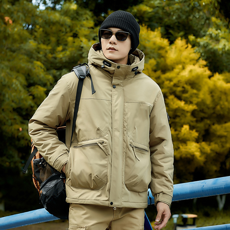 秋冬加厚棉服连帽冲锋衣男士外套2025新款户外棉服男女同款登山服|undefined
