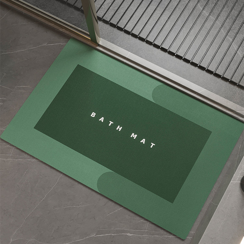 Lodo de diatomaceas secado rápido almohadilla de suelo suave para baño espesado para el hogar absorción de agua almohadilla de pies antideslizante impresa almohadilla de suelo pequeño inodoro