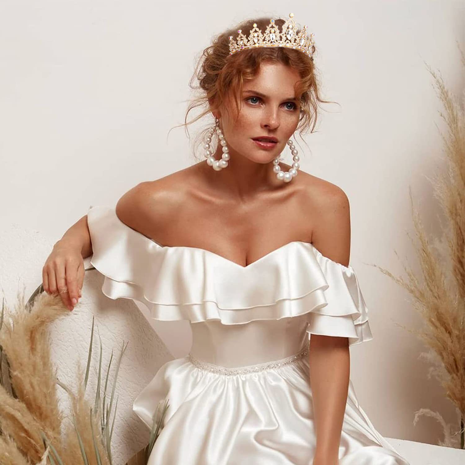 Cross-border European and American fashion alloy crown headdress birthday headband flash diamond queen baroque crown headdress_voghion.com