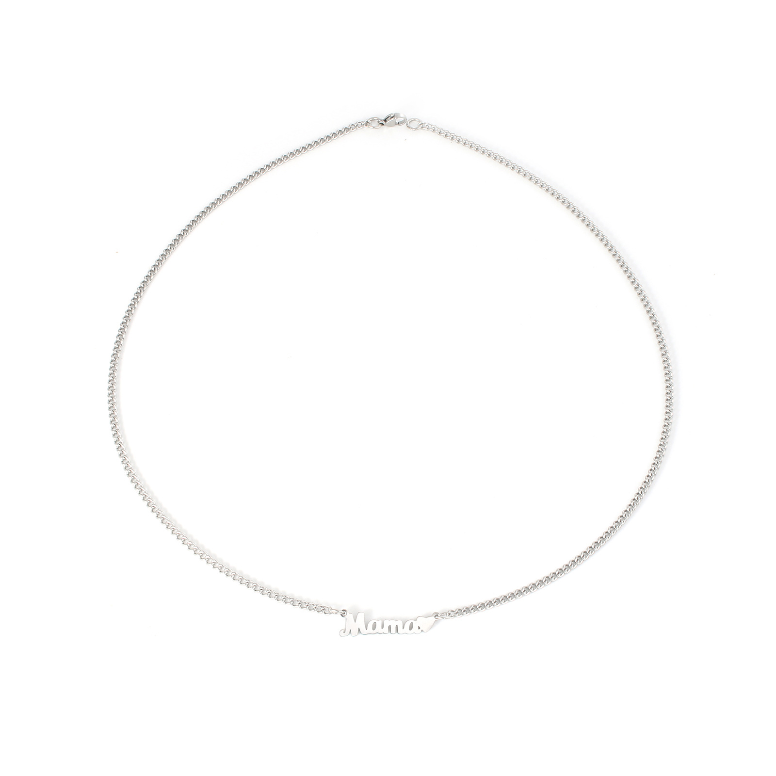 Simple Style Letter Stainless Steel Titanium Steel Polishing Necklace 1 Piece