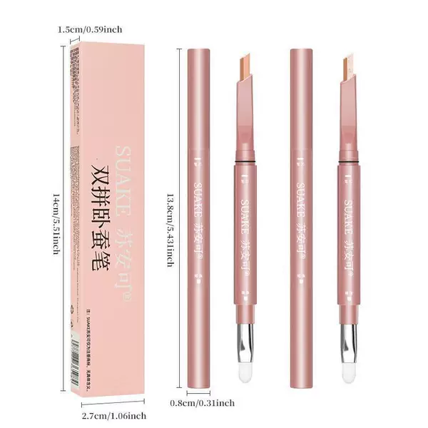 SUAKE Dual-Color Under-Eye Highlighter Pen brightens and contours to create a natural-looking under-eye highlight